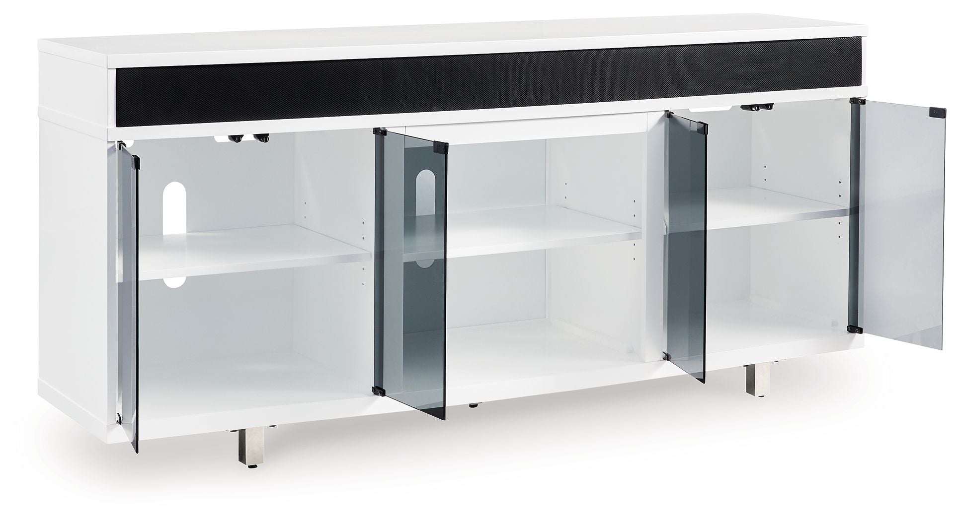 Gardoni - White / Black - XL TV Stand With Fireplace Option - Hornell Furniture Outlet