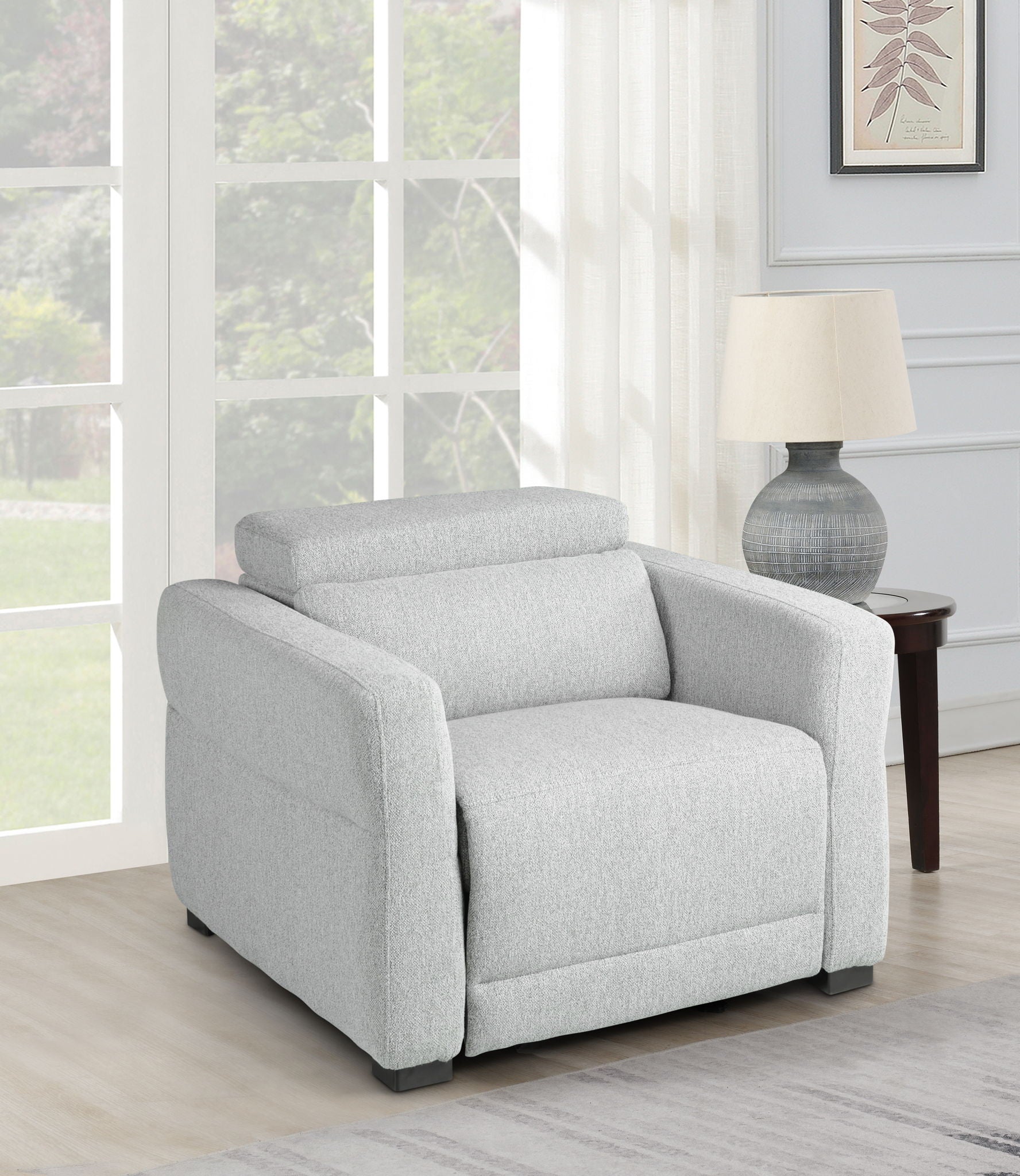 Isla - Dual Power Recliner - Dark Gray - Hornell Furniture Outlet