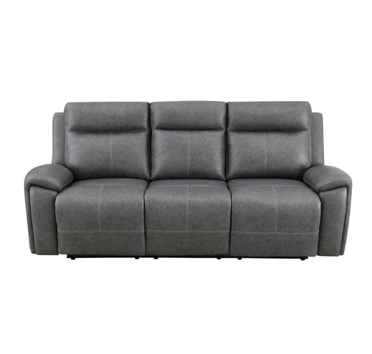 Gaston - Manual Reclining Sofa - Gray - Hornell Furniture Outlet