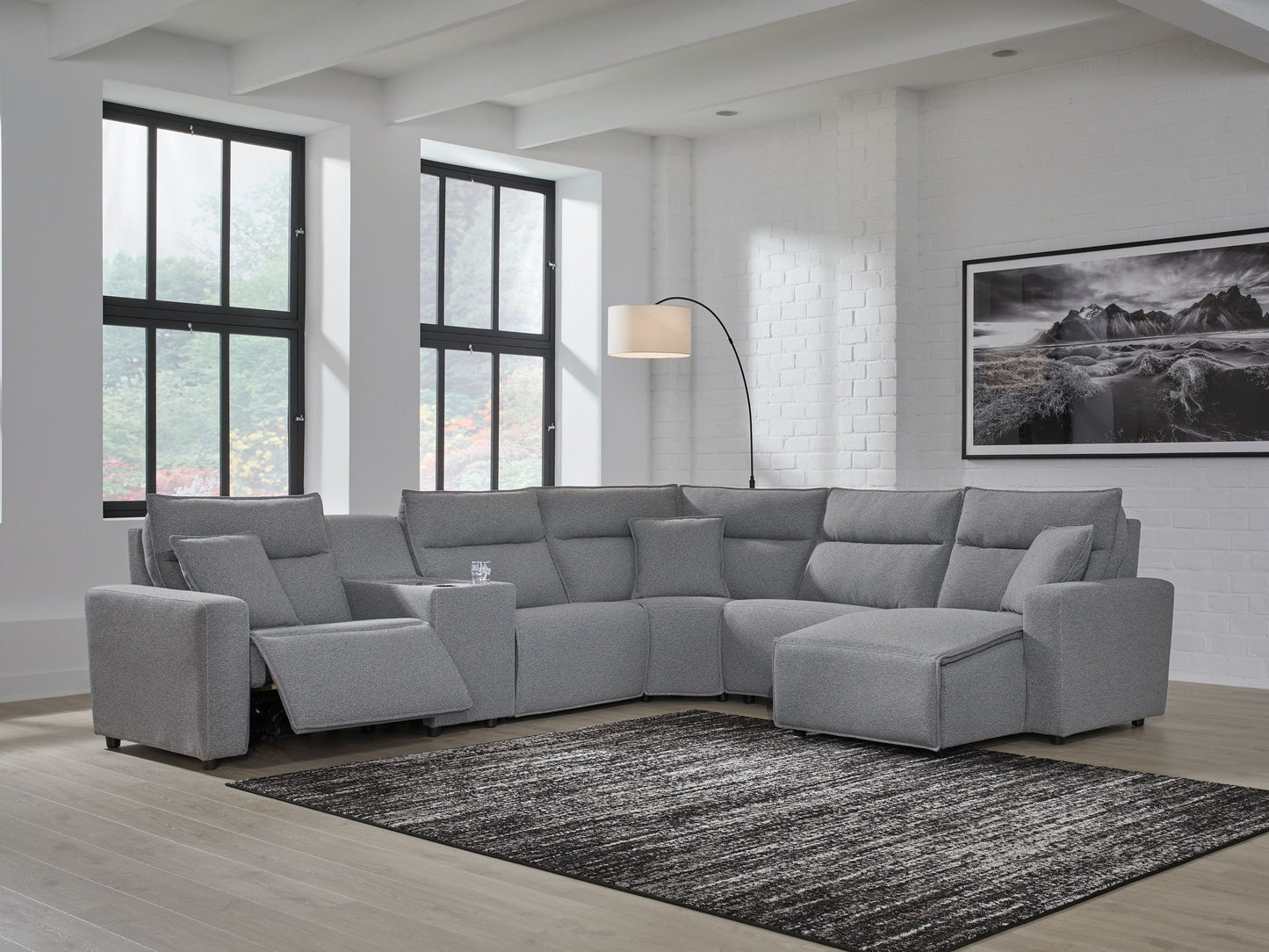 ModMax II - Salt And Pepper - Reclining Sectional - Hornell Furniture Outlet