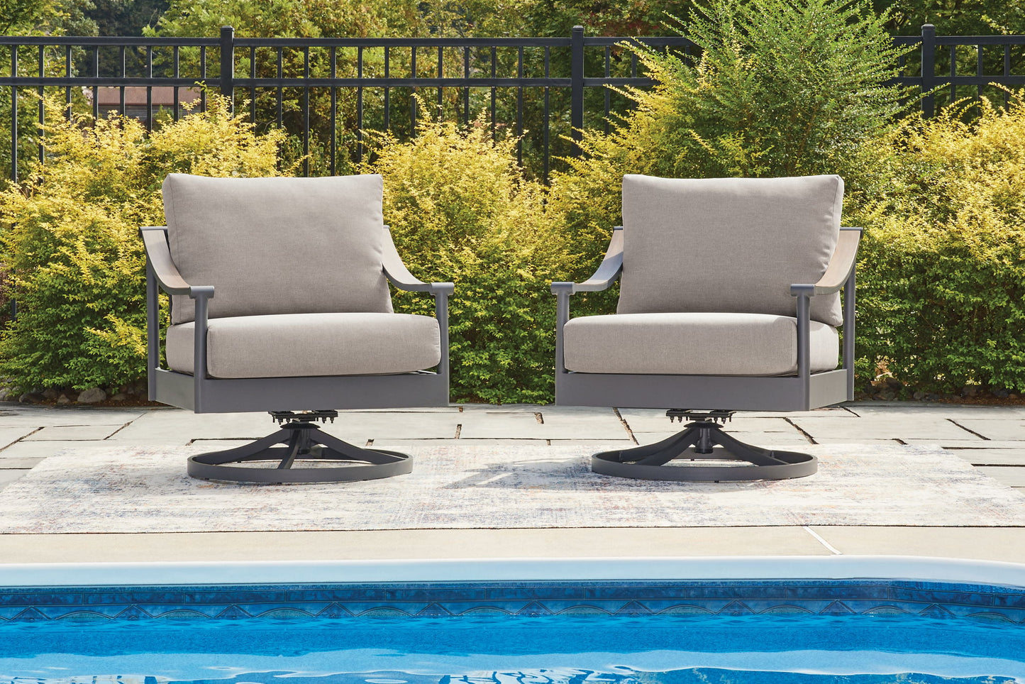Ocean Beach - Swivel Lounge With Cushion - Gray - Hornell Furniture Outlet