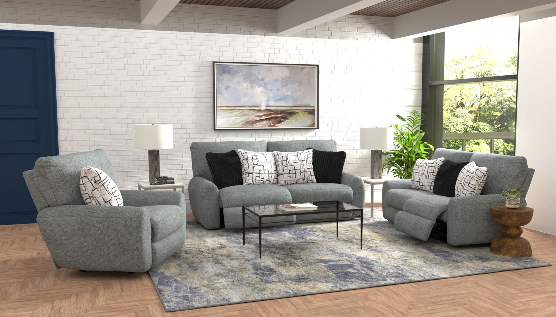Maxwell - Power Deep Seat Reclining Loveseat - Hornell Furniture Outlet