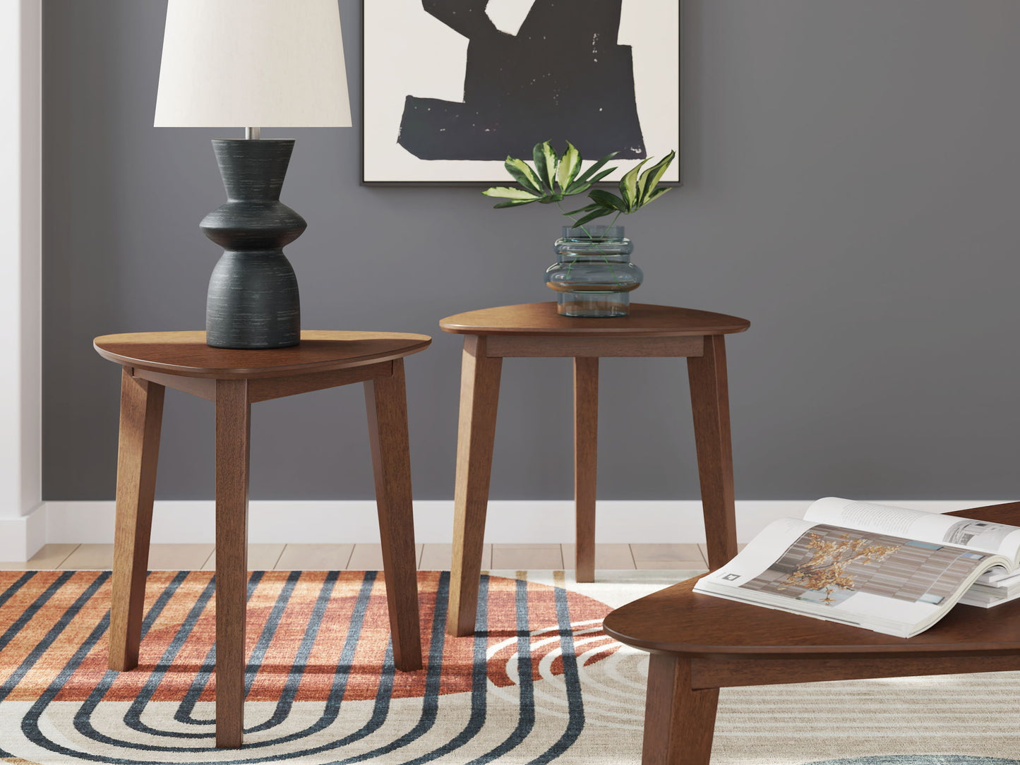 Lyncott - Occasional Wood Table Set (Set of 3) - Brown - Hornell Furniture Outlet