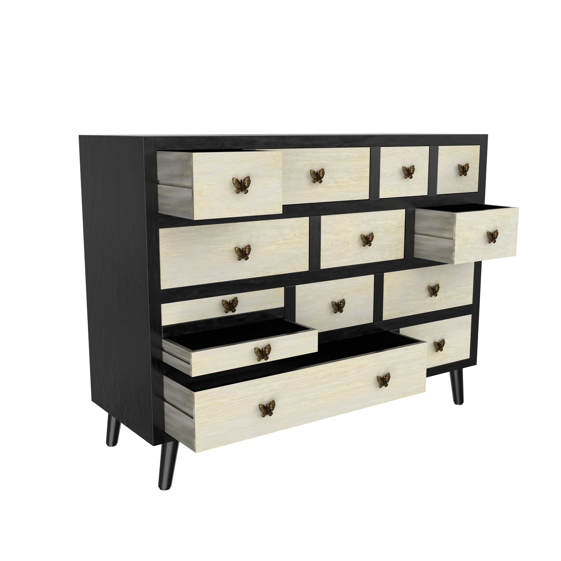 Papillon - 13 Drawers Sideboard - Black - Hornell Furniture Outlet