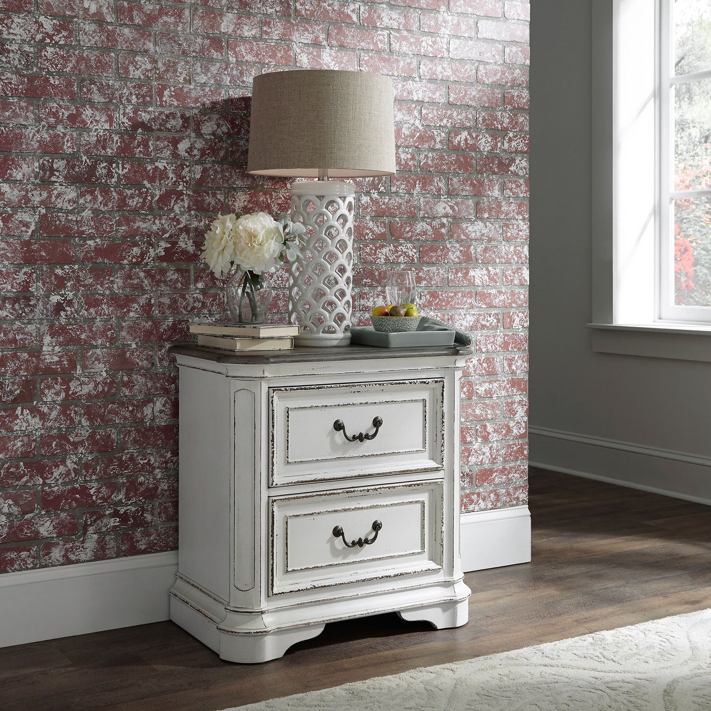 Magnolia Manor - 2 Drawer Night Stand - Hornell Furniture Outlet