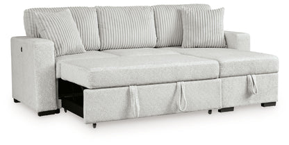 Wohlen - 2 - Piece Sectional With Pop Up Sleeper And LAF Corner Chaise - Alloy - Hornell Furniture Outlet