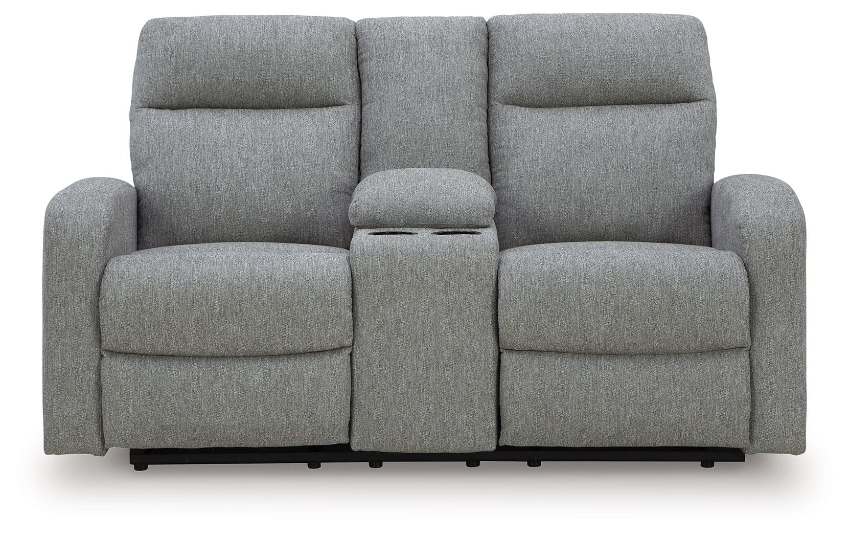Gauntlet - Sterling - Double Recline Loveseat With Console - Hornell Furniture Outlet
