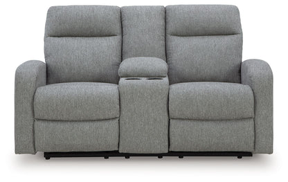 Gauntlet - Sterling - Double Recline Loveseat With Console - Hornell Furniture Outlet