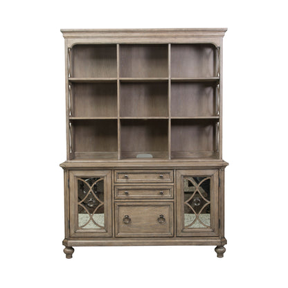 Simply Elegant - 3 Piece Home Offi Set (Desk & Hutch Set) - Light Brown - Hornell Furniture Outlet