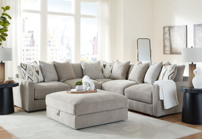 Aslan Court - Sectional With Ottoman Set - Hornell Furniture Outlet