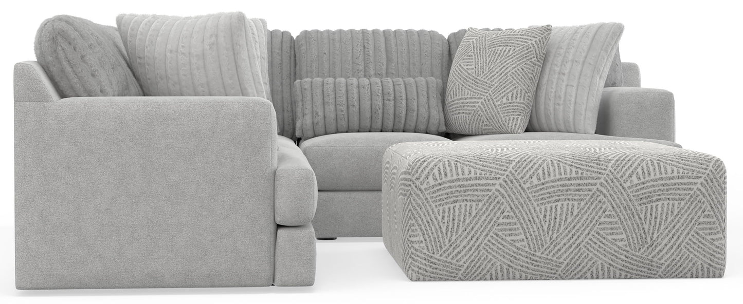 Logan - Upholstered Sectional With Comfort Coil Seating - 46" Cocktail Ottoman And Accent Pillows Included - Hornell Furniture Outlet