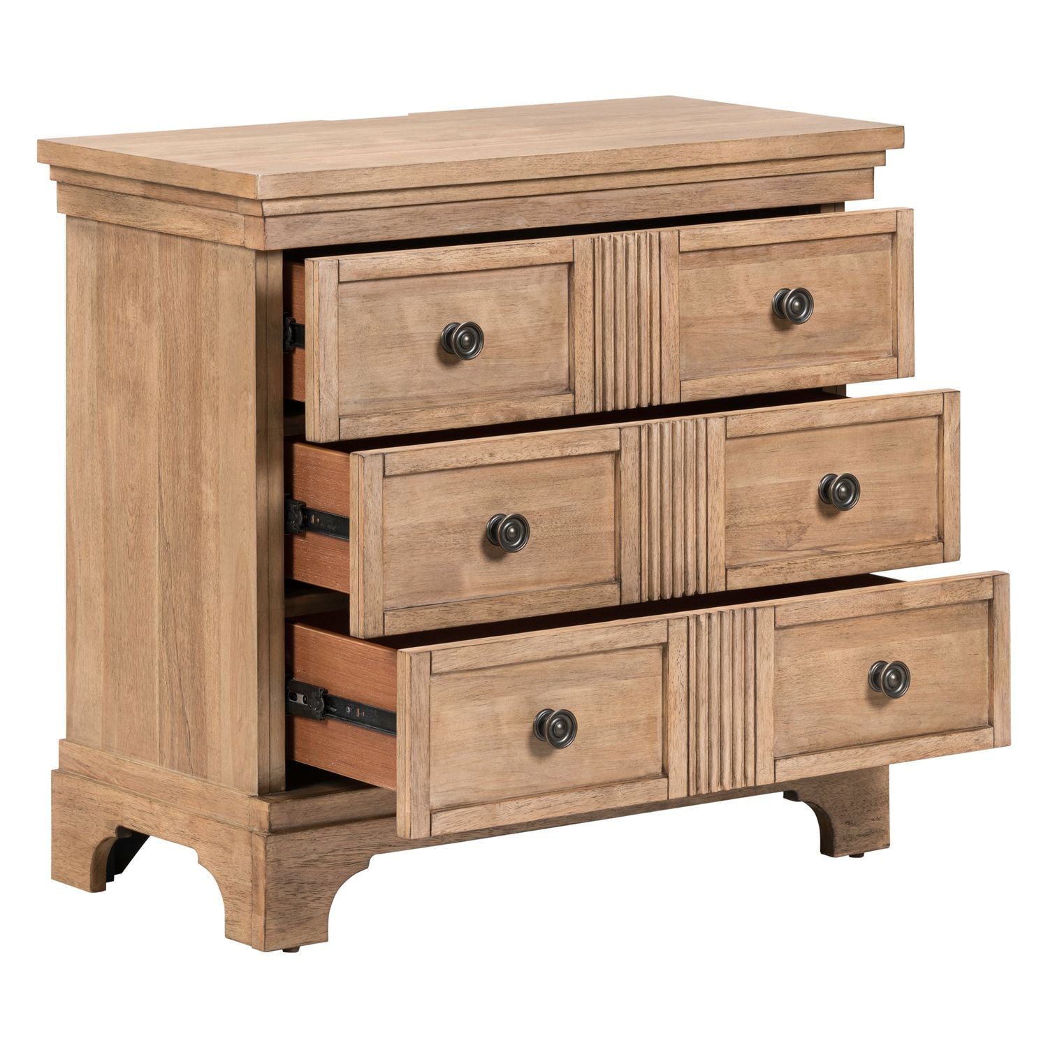 Haven Hills - Bedside Chest With Charging Station - Camel Beige - Hornell Furniture Outlet