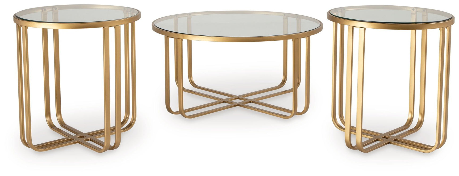 Milloton - Gold - Occasional Table Set (Set of 3) - Hornell Furniture Outlet