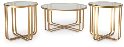 Milloton - Gold - Occasional Table Set (Set of 3) - Hornell Furniture Outlet