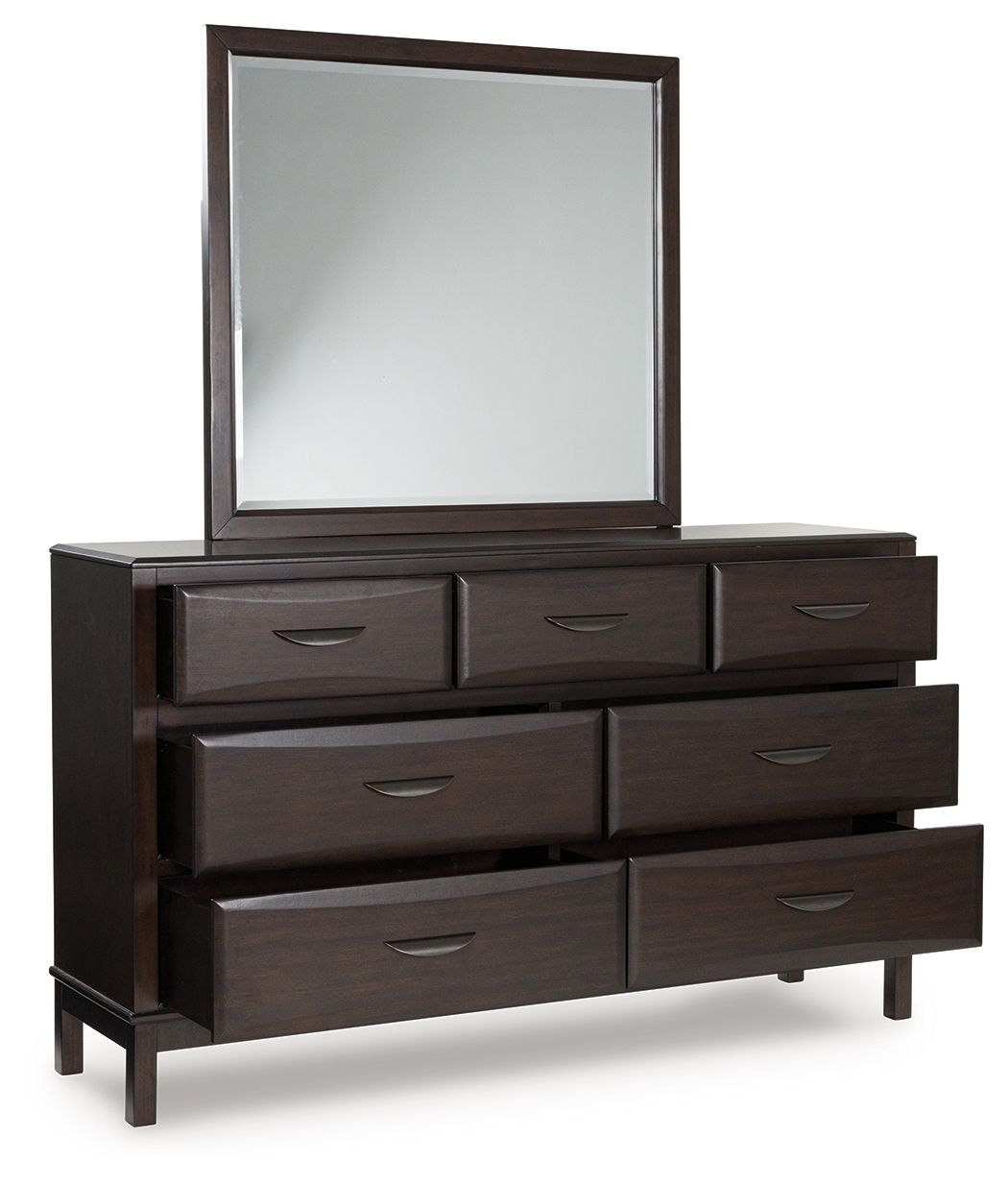 Vanmore - Dark Brown - Dresser And Mirror - Hornell Furniture Outlet