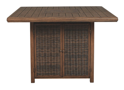 Paradise Trail - Medium Brown - Square Bar Table w/Fire Pit - Hornell Furniture Outlet