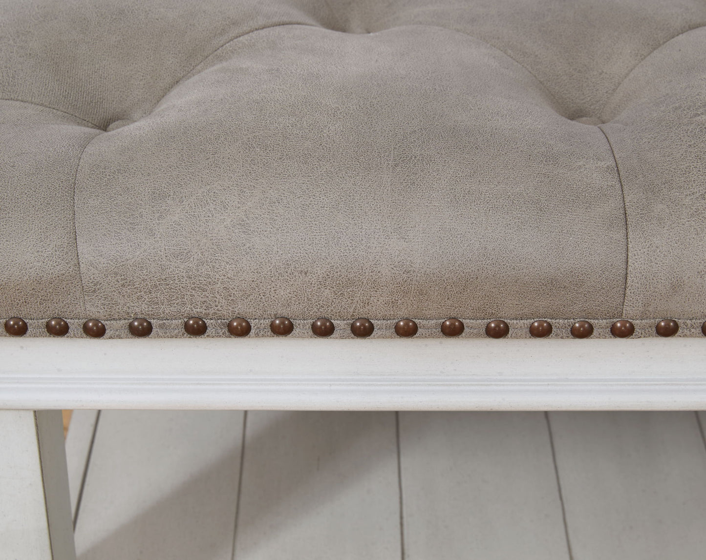 Kanwyn - Whitewash - Uph Ottoman Cocktail Table - Hornell Furniture Outlet