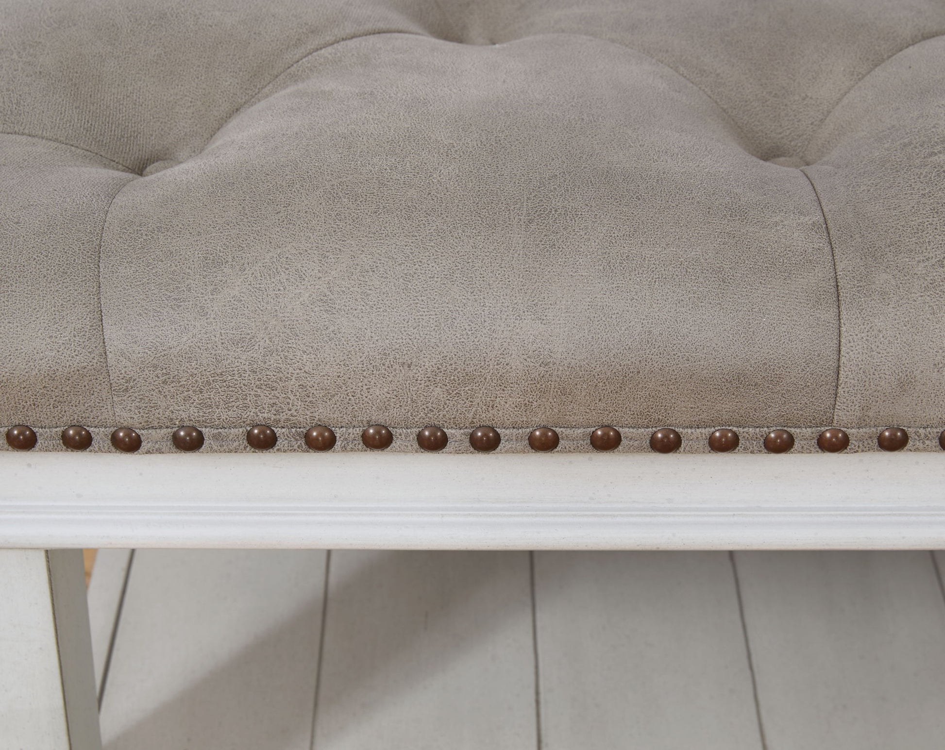 Kanwyn - Whitewash - Uph Ottoman Cocktail Table - Hornell Furniture Outlet