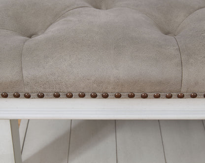 Kanwyn - Whitewash - Uph Ottoman Cocktail Table - Hornell Furniture Outlet
