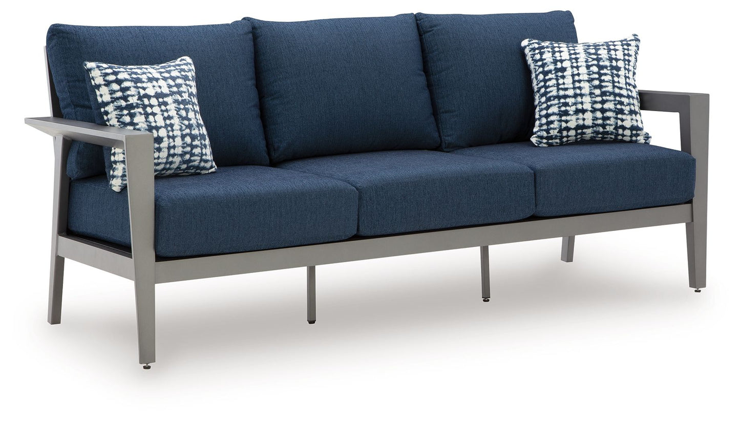 Gali - Gray / Blue - Sofa / Chairs / Table Set (Set of 4) - Hornell Furniture Outlet