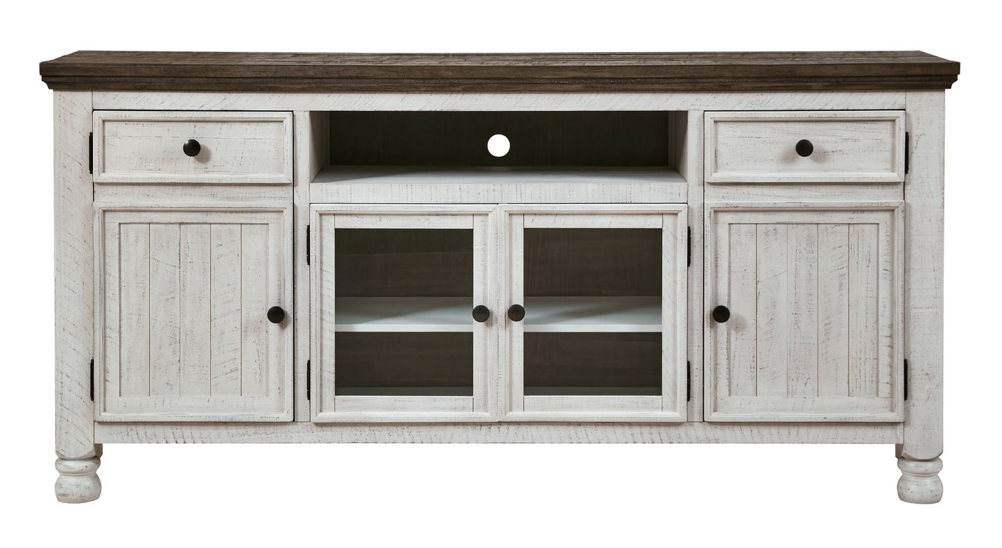 Havalance - Brown / Beige - Extra Large TV Stand - 4 Doors - Hornell Furniture Outlet