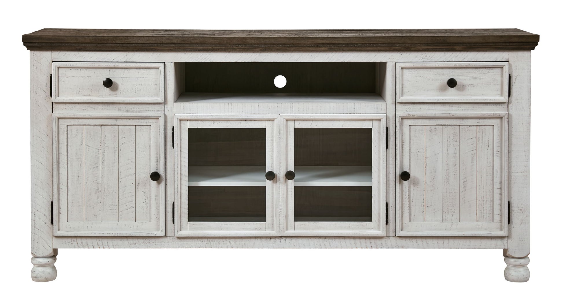 Havalance - Brown / Beige - Extra Large TV Stand - 4 Doors - Hornell Furniture Outlet