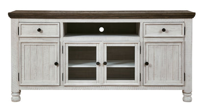 Havalance - Brown / Beige - Extra Large TV Stand - 4 Doors - Hornell Furniture Outlet