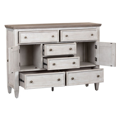 Heartland - 2 Door 6 Drawer Chesser - White - Hornell Furniture Outlet