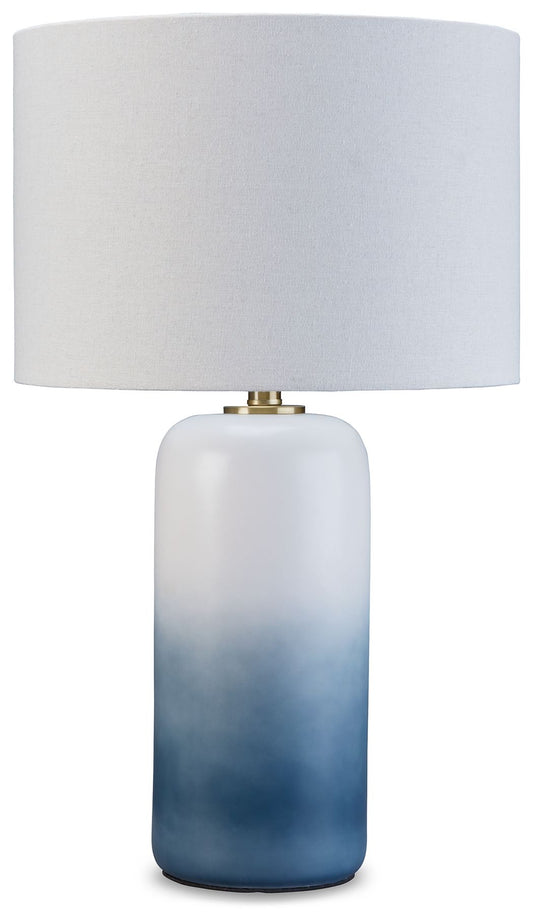 Lemrich - White - Ceramic Table Lamp - Hornell Furniture Outlet