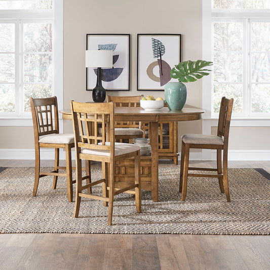 Santa Rosa - 5 Piece Pub Set - Light Brown - Hornell Furniture Outlet