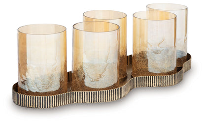 Evereton - Antique Gold Finish - Candle Holder - Hornell Furniture Outlet