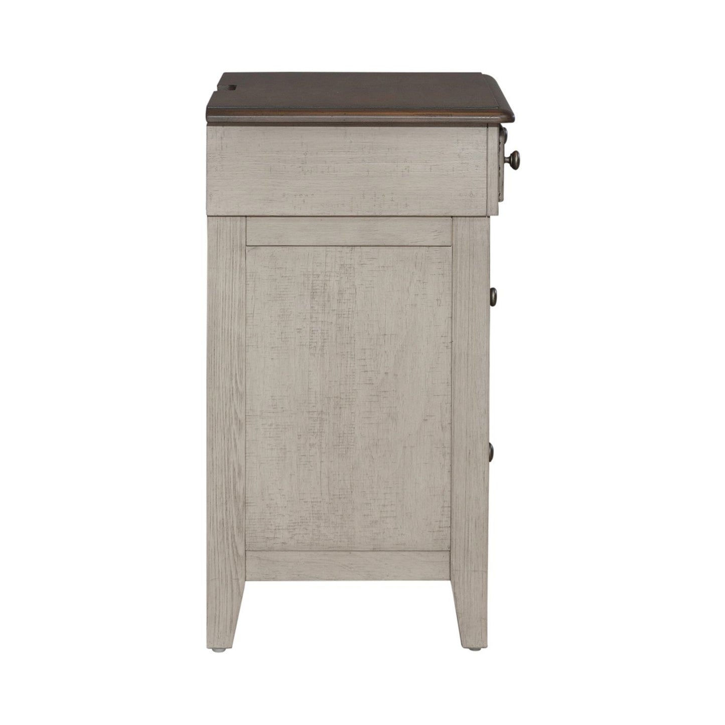 Ivy Hollow - 3 Drawer Bedside Chest With Charging Station - White - Hornell Furniture Outlet