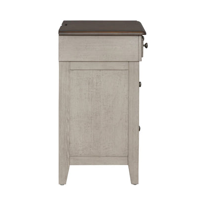 Ivy Hollow - 3 Drawer Bedside Chest With Charging Station - White - Hornell Furniture Outlet