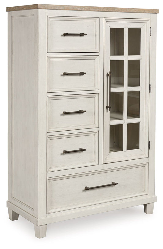 Shaybrock - Antique White / Brown - Door Chest - Hornell Furniture Outlet