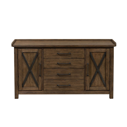 Sonoma Road - Small Credenza - Light Brown - Hornell Furniture Outlet