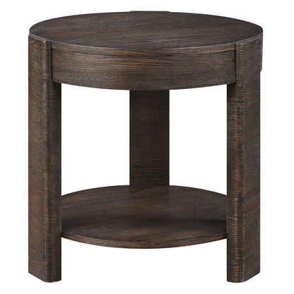 Salina - 3 Piece Round Occasional Set - Espresso - Hornell Furniture Outlet