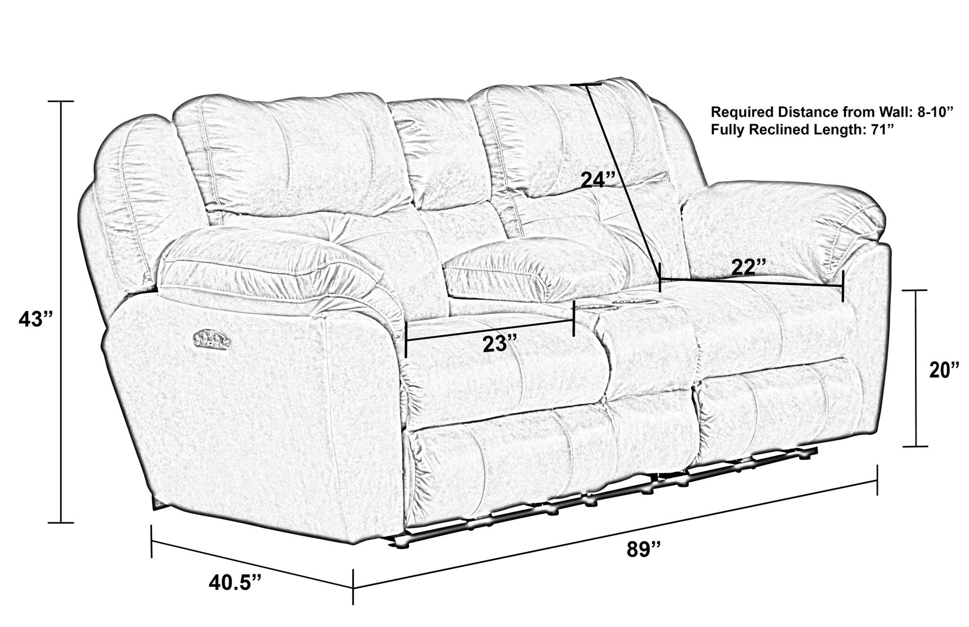 Ferrington - Power Lay Flat Reclining Console Loveseat with Power Adjustable Headrest & Lumbar - Hornell Furniture Outlet