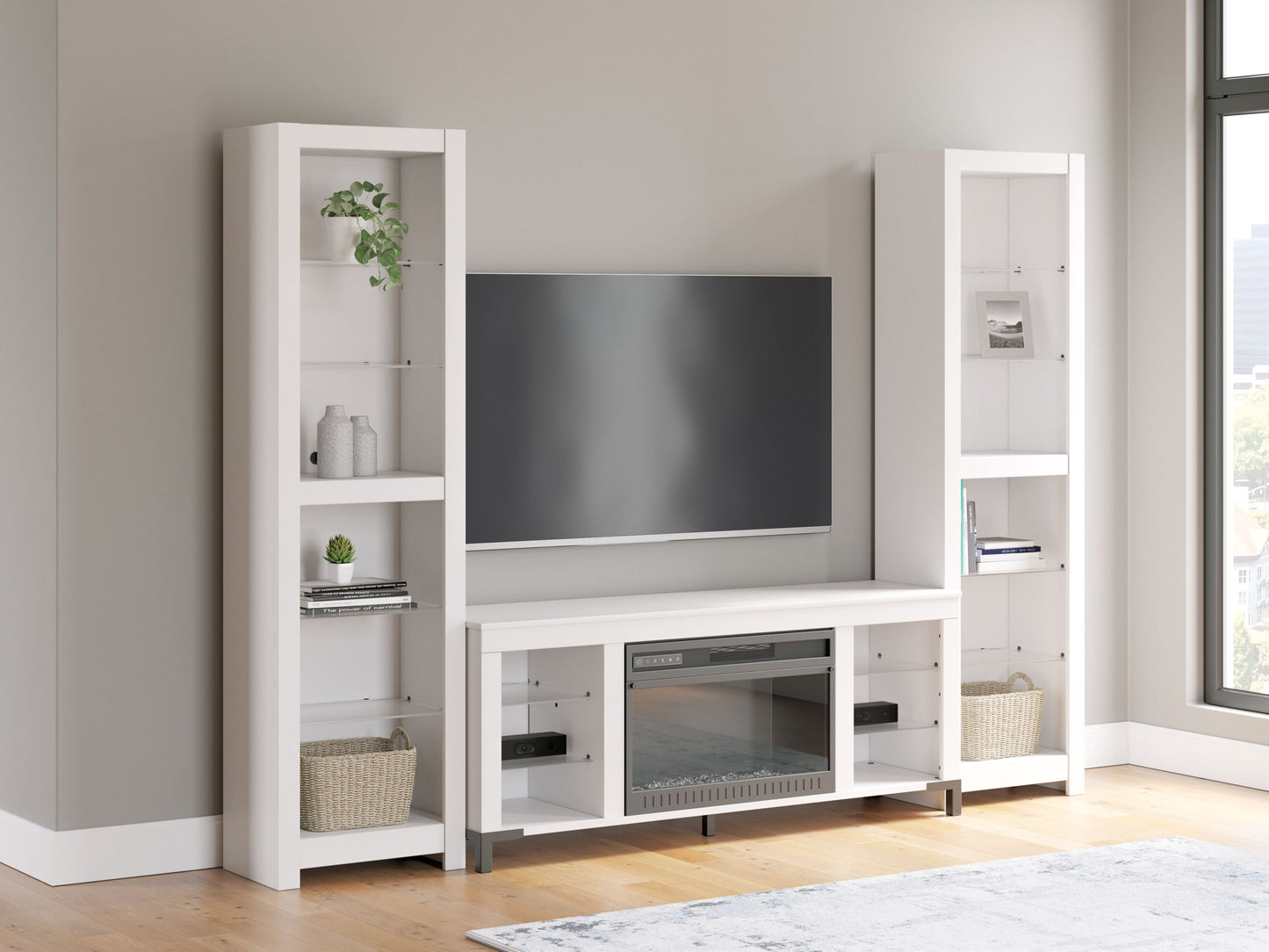 Brollevi - White - 3 - Piece Entertainment Center - Hornell Furniture Outlet