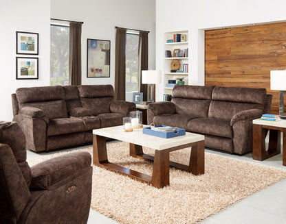 Sedona - Power Headrest Lay Flat Reclining Console Loveseat With Storage & Cupholders - Hornell Furniture Outlet