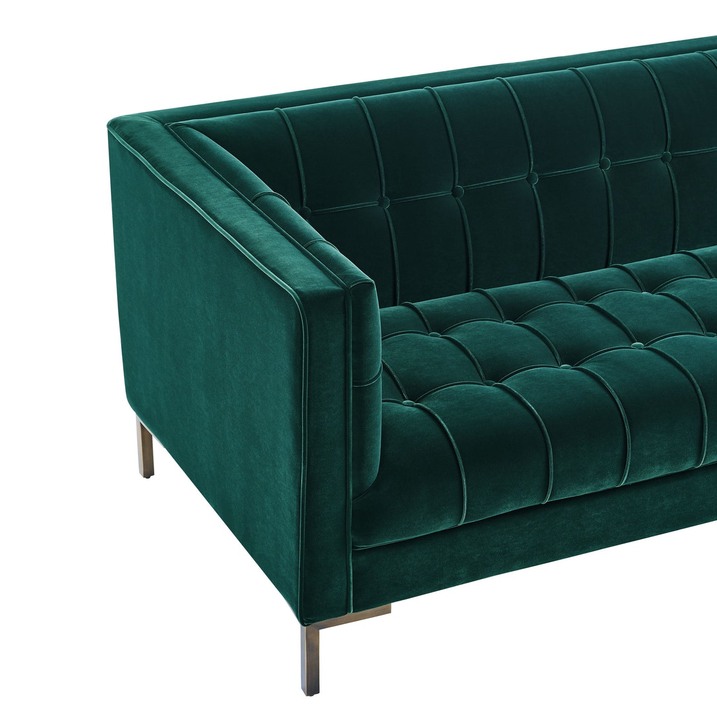 Isaac - Channel Stitch Velvet Sofa - Hornell Furniture Outlet