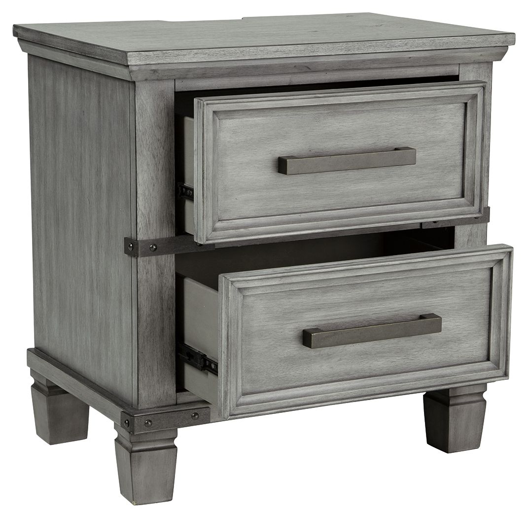 Russelyn - Gray - Two Drawer Night Stand - Hornell Furniture Outlet
