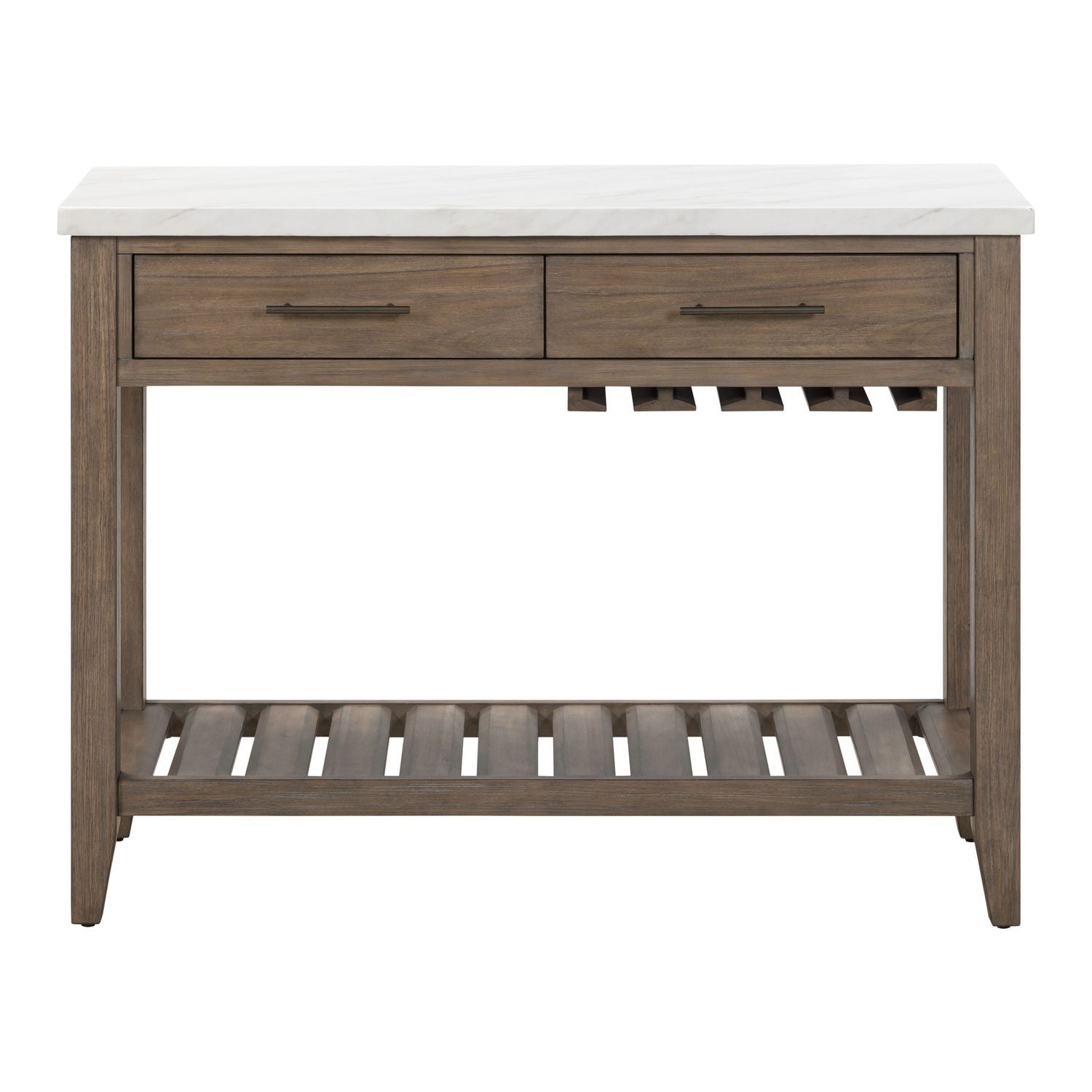 Edison - Server With Faux Marble Top - Brownstone - Hornell Furniture Outlet