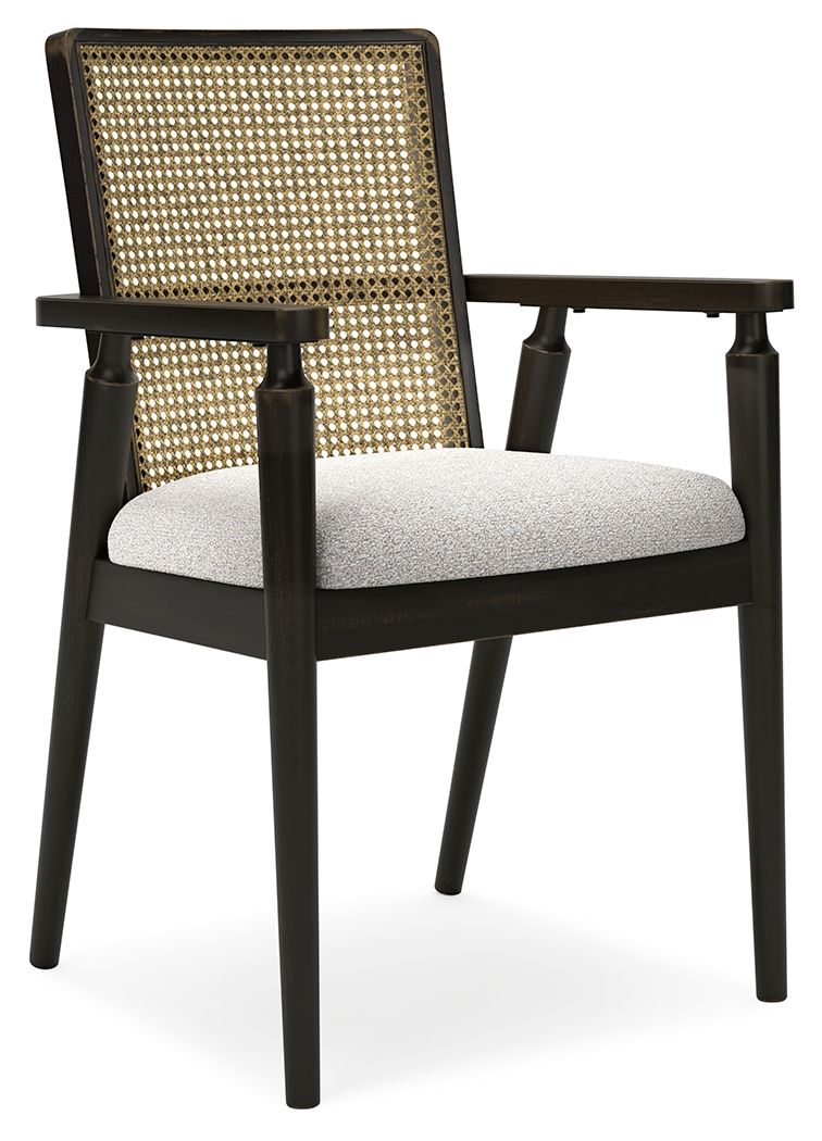Galliden - Black - Dining Upholstered Arm Chair (Set of 2) - Hornell Furniture Outlet