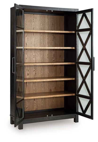 Christop - Accent Cabinet - Black / Brown - Hornell Furniture Outlet