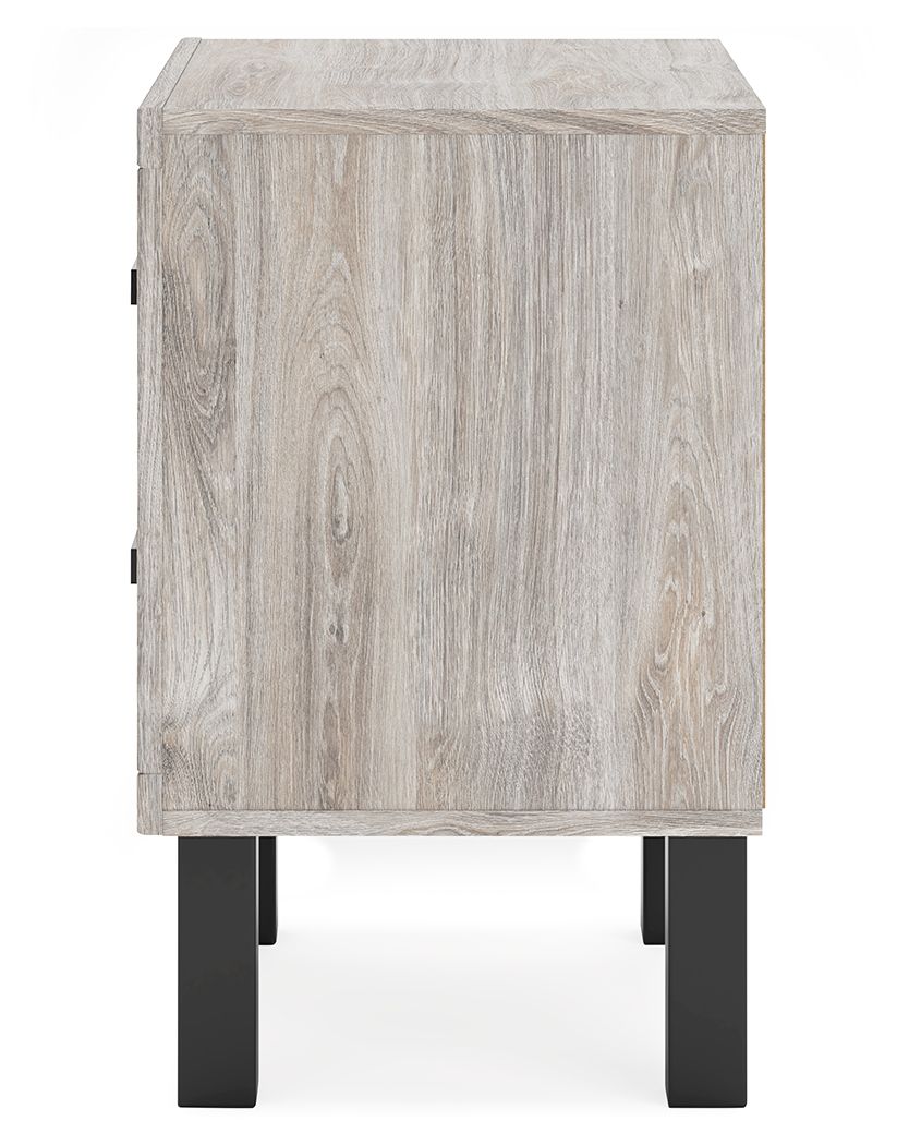 Vessalli - Black / Gray - Two Drawer Nightstand - Hornell Furniture Outlet