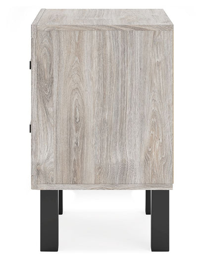 Vessalli - Black / Gray - Two Drawer Nightstand - Hornell Furniture Outlet