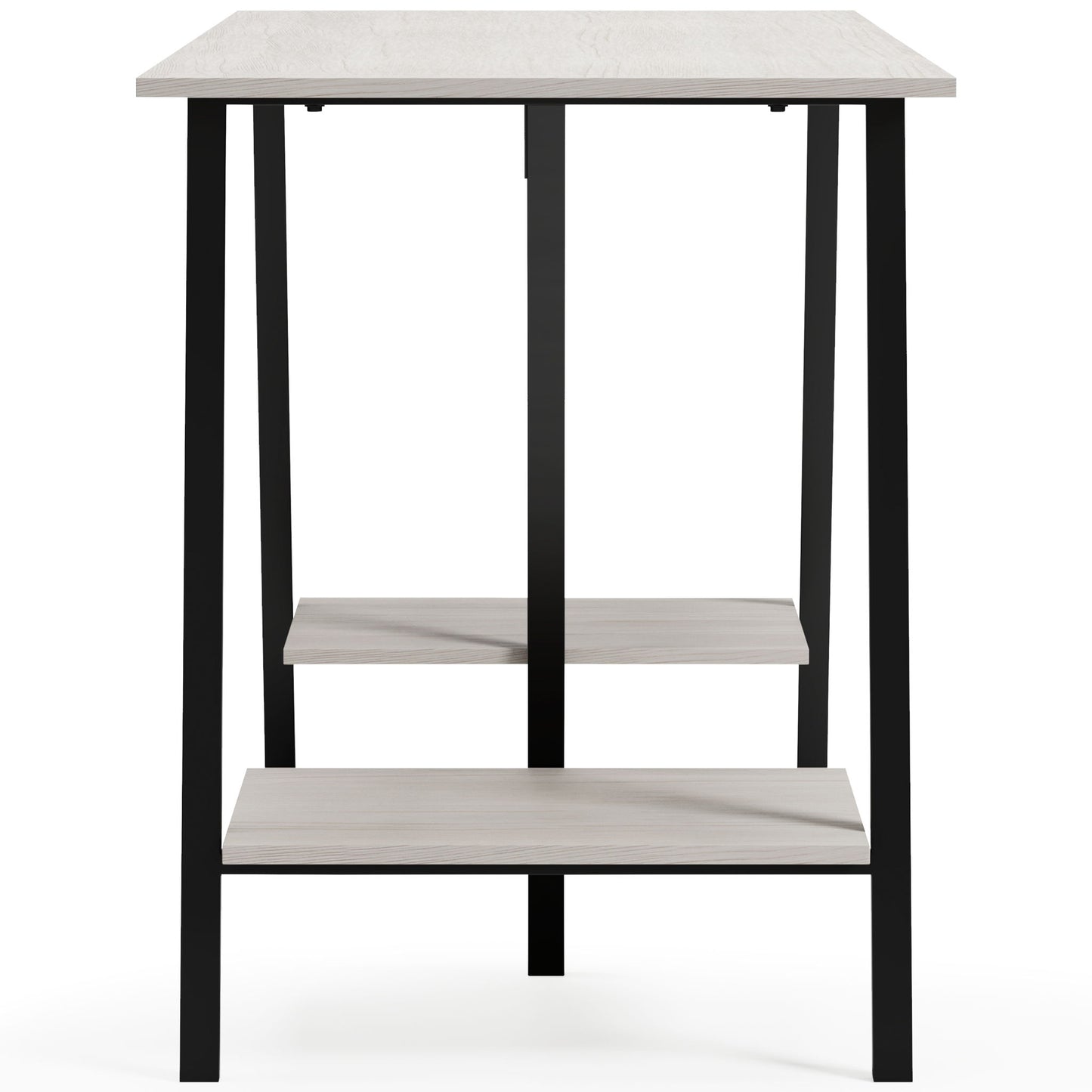 Bayflynn - White / Black - Home Office Desk - 2 Fixed Shelves - Hornell Furniture Outlet