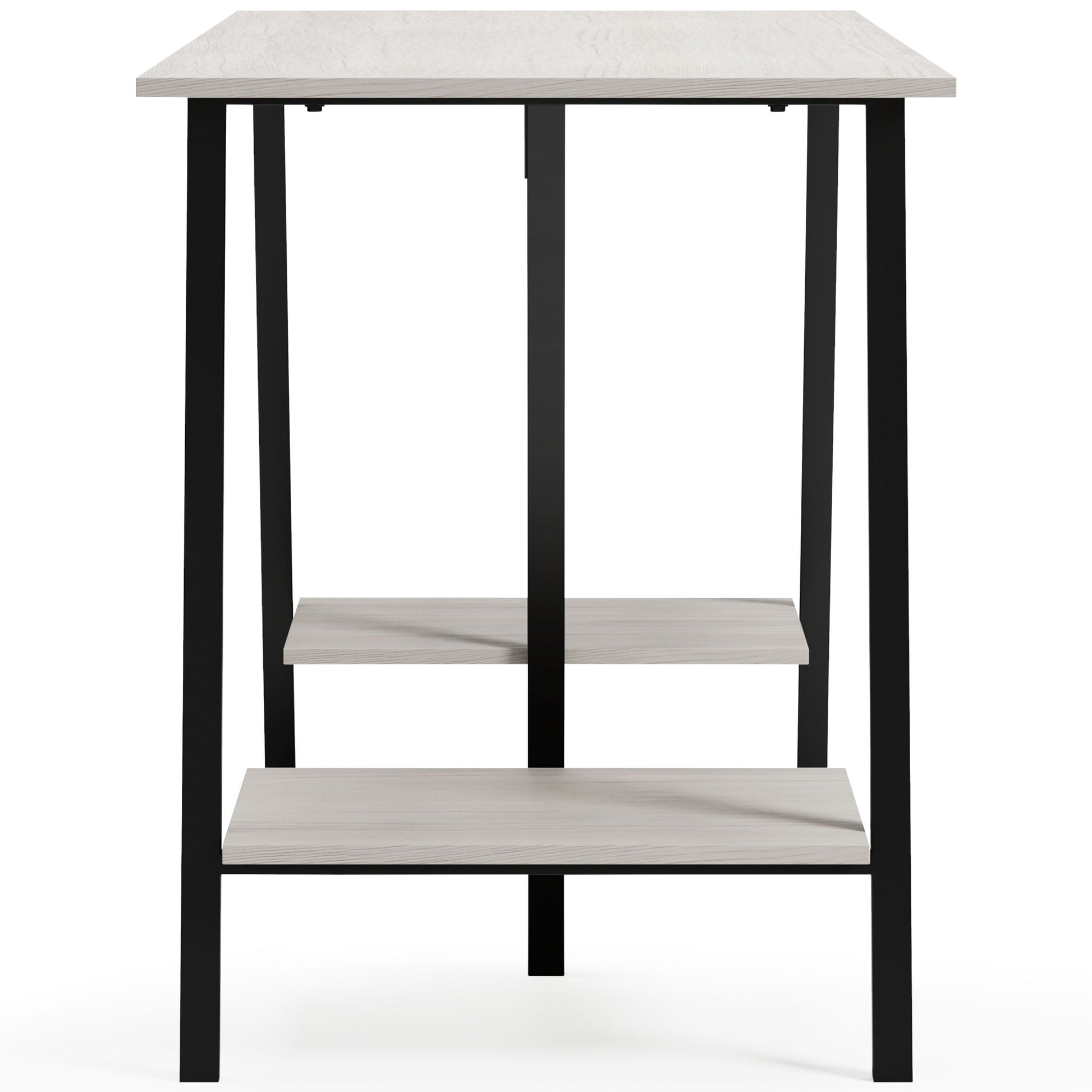 Bayflynn - White / Black - Home Office Desk - 2 Fixed Shelves - Hornell Furniture Outlet