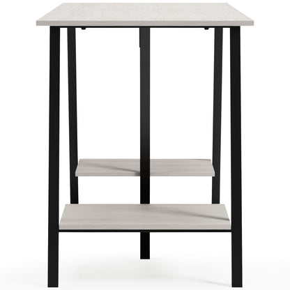 Bayflynn - White / Black - Home Office Desk - 2 Fixed Shelves - Hornell Furniture Outlet