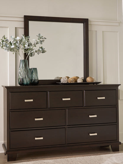 Covetown - Dresser And Mirror - Dark Brown - Hornell Furniture Outlet